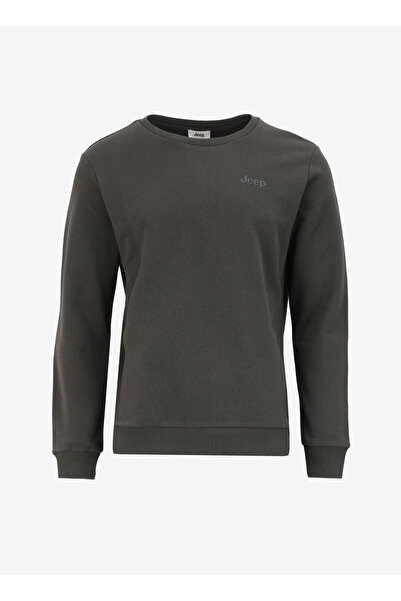 Jeep Bisiklet Yaka Baskılı Haki Kadın Sweatshırt J4WL-SWT7135