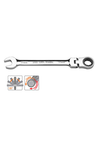 CETA FORM C-Gear Ratchet Combination Wrench (Articulated) 15 mm - B06-15