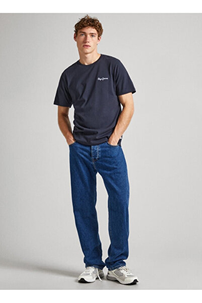 Pepe Jeans Bisiklet Yaka Baskılı Lacivert Erkek T-Shirt PM509367 594 SINGLE C...