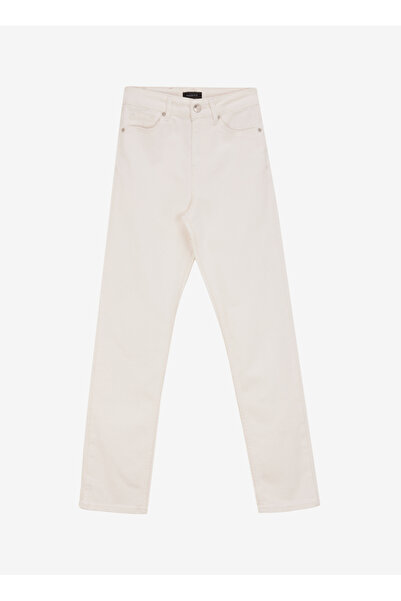 Fabrika Kırık Beyaz Kadın Slim Straight Fit Denim Pantolon F4WL-PNT0986