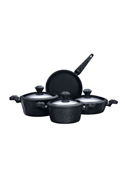 Karaca Biodiamond Indüksiyon Tabanlı 7 Parça Tencere Seti - Yanmaz Yapışmaz Yüzey - Ultra Dayanıklı