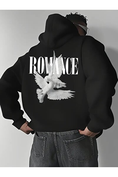 FUFLUNS سويت شيرت مطبوع عليه رومانسية كبيرة الحجم