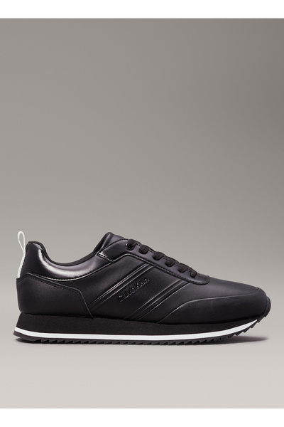 Calvin Klein Siyah Erkek Deri Sneaker LOW TOP LACE UP LTH HF