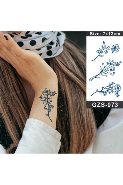 incebeltayt 1 AY KALICI ÇİÇEK DESENLİ KOL VE VÜCUT İÇİN GEÇİCİ DÖVME