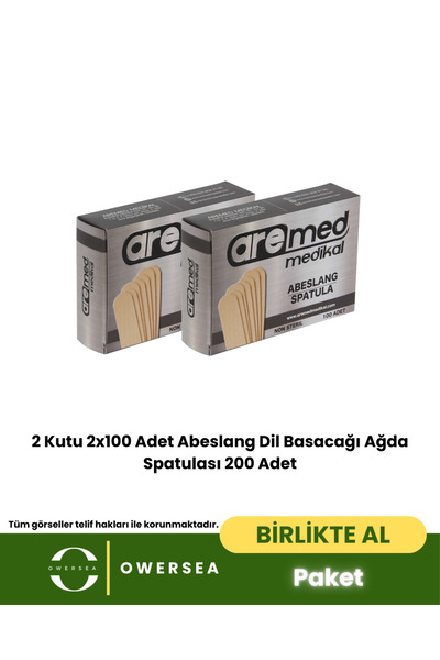 AREMED Tahta Abeslang / Boğaz Çubuğu – 200 Adet Spatula