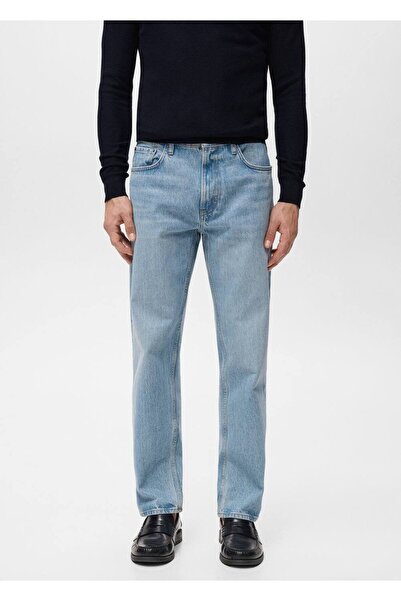 MANGO Man Moby düz kesim açık yıkama jean pantolon