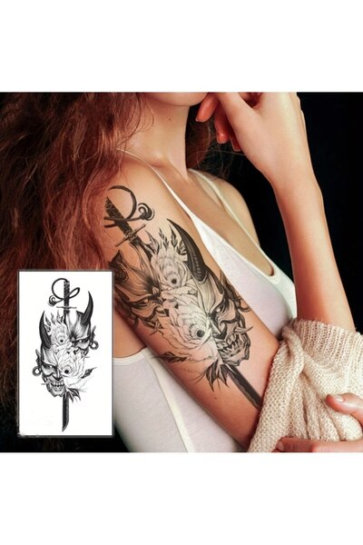 incebeltayt Demon Slayer Tattoo Kılıç ve Kuru Kafa Dövmesi