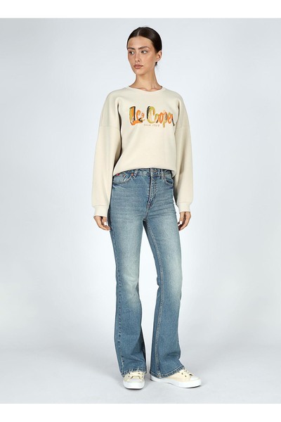 Lee Cooper Women's Flare Straight Denim Pants 251 Lcf 121024 Luna Spencer Light