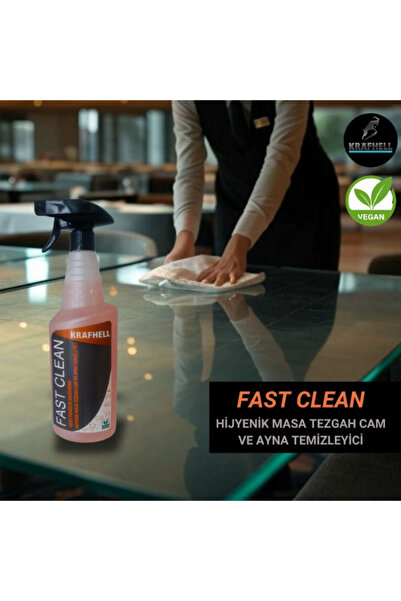 KRAFHELL FAST CLEAN Yüzey Temizlik Solüsyonu Hijyenik Masa Tezgah Cam ve Ayna Temizleyici 750ML