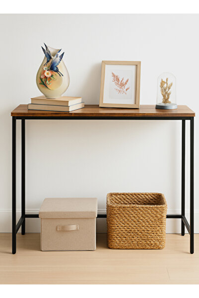 AGD Console Table Simple Sofa Table Home Coffee Corner Table for Living Room and Entrance 100*30*90cm