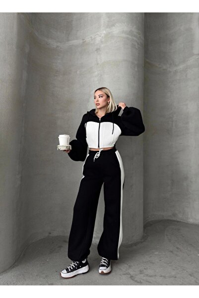 Jeevee Σετ φόρμας Loose Cut 3 Thread Crop Cardigan