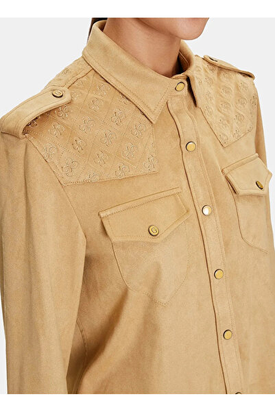 Guess Ls Margot Logolu Slim Fit Gömlek W4YH0CWG6T0  GÖMLEK W4YH0C WG6T0 F1AT