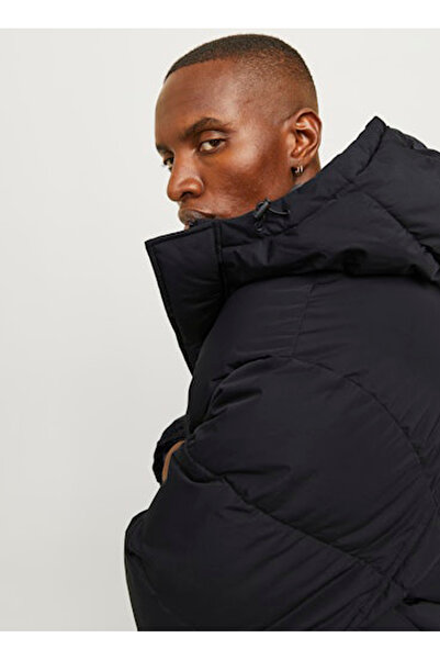 Jack & Jones JJEBRADLEY PUFFER HOOD SN Kapüşon Regular Fit Siyah Erkek Mont 12256974