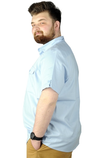 ModeXL Cămașă Plus Size Mode XL - Husă pentru braț și buzunar dublu, albastru 20361