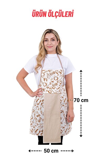 sevilya Damla Sıvı Geçirmez Su Geçirmez Mutfak Önlüğü Havlulu Mutfak Önlüğü (ELDİVEN VE TUTACAK)