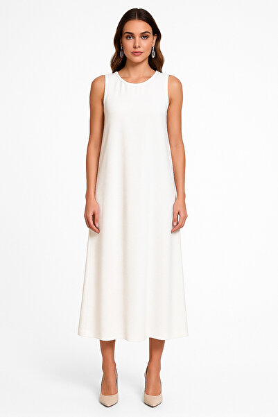 Black Season Sleeveless Abaya Dress in White | By Black Season |