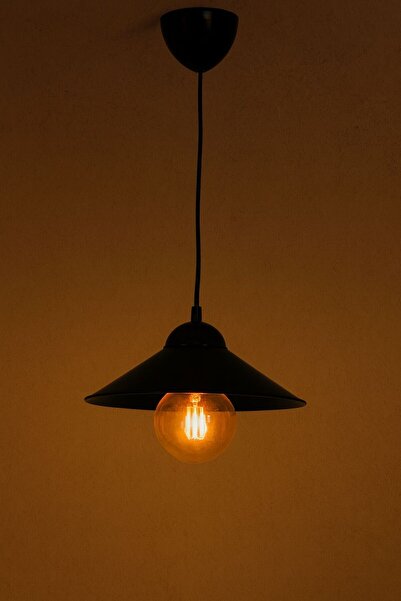 Genel Markalar 1 Adet Aydınlatma Japon Şapkası Avize Siyah Tekli Sarkıt