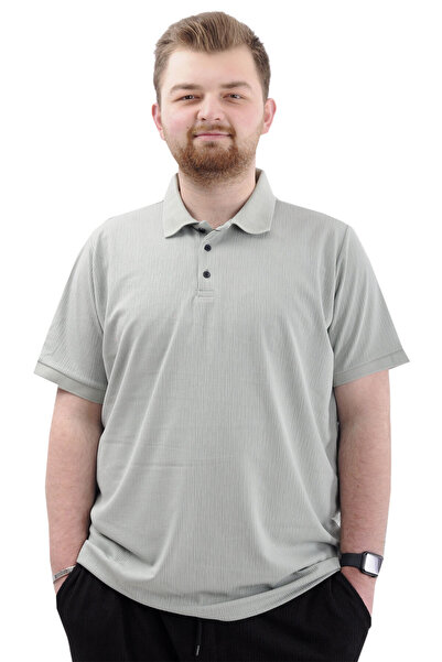 ModeXL Ανδρικό μπλουζάκι με λαιμόκοψη πόλο - JAKAR U24337 μεγάλο μέγεθος, Çağla