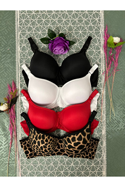 Kerem Giyim Dámská vycpaná kostice (drátěná) 4dílná sada podprsenky