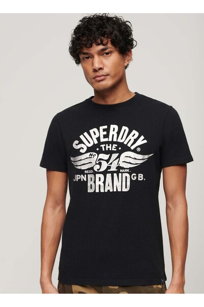 SUPERDRY Bisiklet Yaka Baskılı Siyah Erkek T-Shirt M1011919A9RN_REWORKED CLASSICS GRAP