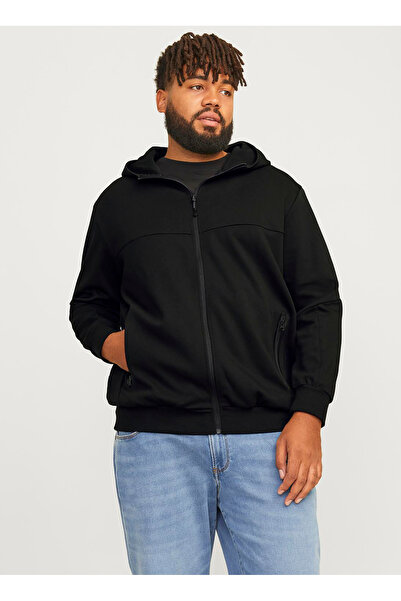 Jack & Jones Kapüşon Yaka Siyah Erkek Sweatshırt 12263091_JCOFUSION SWEAT ZIP...