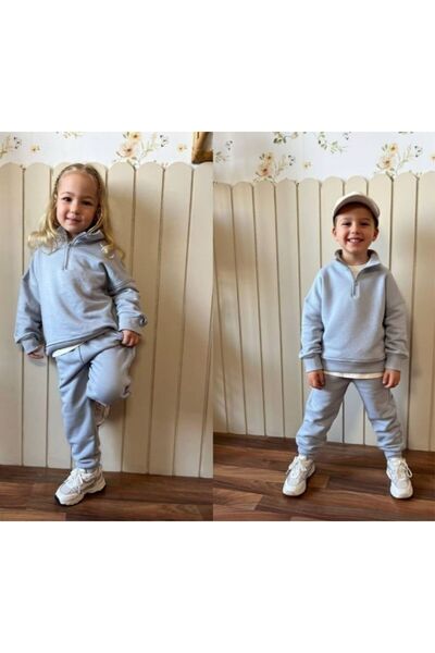 Tiny Half Zipper Bottom Top Set Unisex