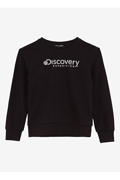 Discovery Expedition Baskılı Erkek Çocuk Siyah Sweatshırt D4WB-SWT3161