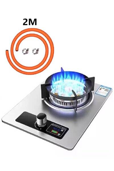 Rani Single burner gas stove with auto ignition, stainless steel top with 2m ...