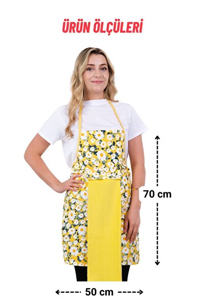 sevilya Damla Sıvı Geçirmez Su Geçirmez Mutfak Önlüğü Havlulu Mutfak Önlüğü (ELDİVEN VE TUTACAK)