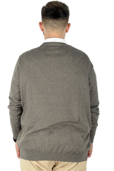 ModeXL Mode Xl Large Size Pullover V-Neck 22206 Milk Coffee