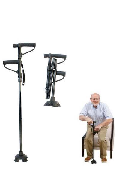 Relax Smart Walking Cane with Stand and Foldable Flashlight