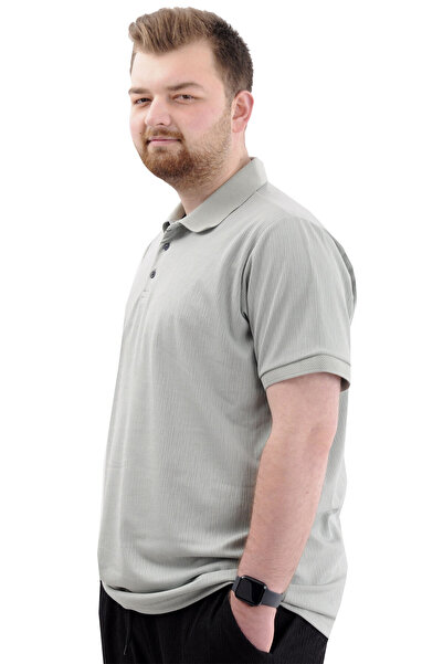 ModeXL Ανδρικό μπλουζάκι με λαιμόκοψη πόλο - JAKAR U24337 μεγάλο μέγεθος, Çağla