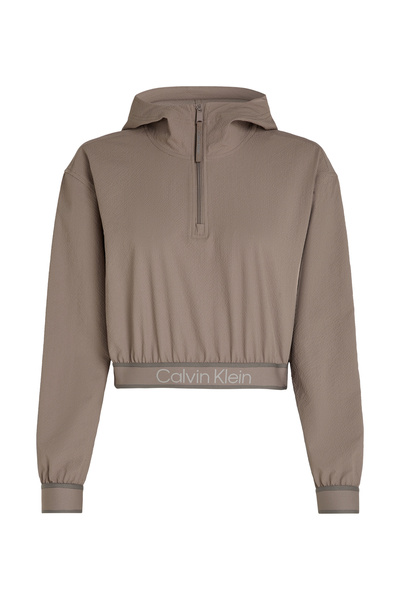 Calvin Klein 00GWF4J403NZ8-PW - WIND JACKET Kadın Kahve Fermuarlı Yaka Crop R...