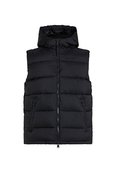 Calvin Klein Erkek Marka Logolu Standart Kalıplı Kapüşonlu Şık Görünümlü Günlük Kullanıma Uygun Siya