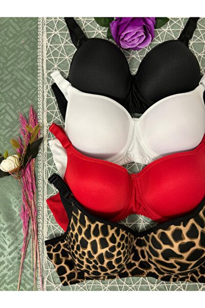 Kerem Giyim Dámská vycpaná kostice (drátěná) 4dílná sada podprsenky