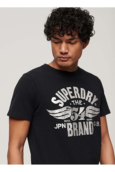 SUPERDRY Bisiklet Yaka Baskılı Siyah Erkek T-Shirt M1011919A9RN_REWORKED CLASSICS GRAP