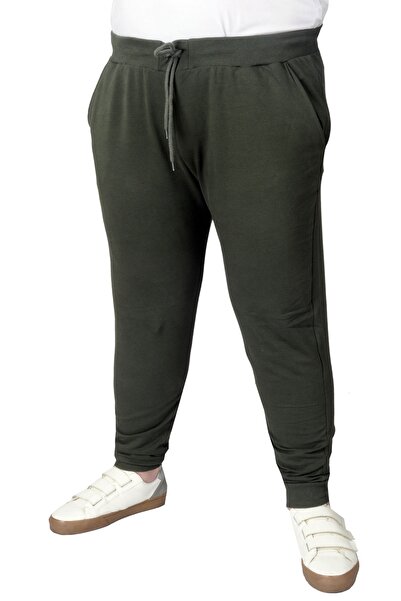 ModeXL Mode Xl Plus Size Sweatpants with Pulse Print 20507 Khaki