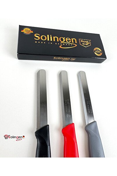 Solingen Orijinal 3’lü Micro Renkli Et Sebze Doğrama Bıçağı GRİ-KIRMIZI-SİYAH