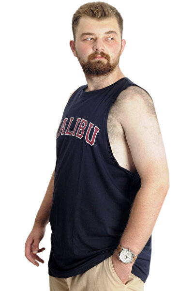 ModeXL Ανδρικό μπλουζάκι Mode XL Plus Size Αμάνικο Malibu 22129 Σκούρο Μπλε