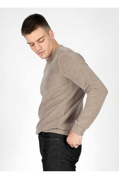Lee Cooper Crew Neck Dark Beige Men's Sweatshirt 251 Lcm 241042 Newdwade K. Beige