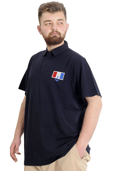 ModeXL Mode Xl Plus Size Men's T-shirt Polo Absolute Destiny 23335 Navy Blue
