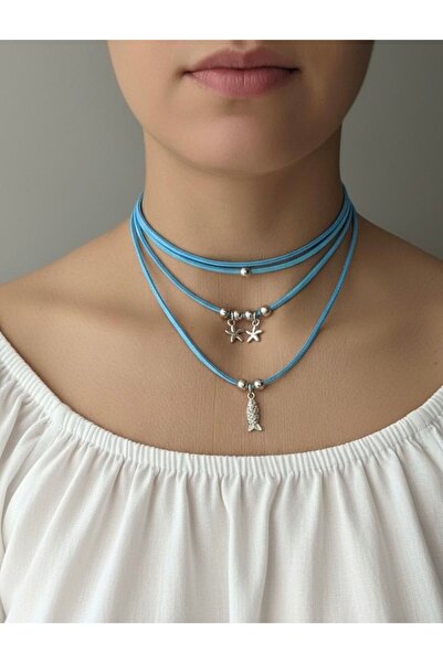 DENİZ TASARIM Çoklu kolye deniz yıldızlı & balık