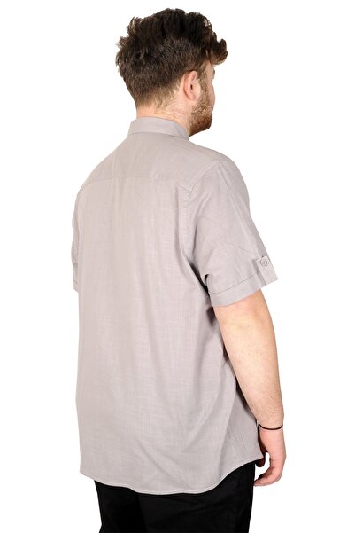 ModeXL Mode Xl Plus Size Linen Lycra Shirt with Pockets 20389