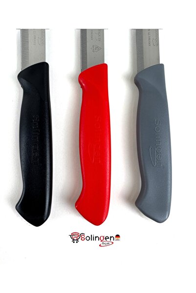 Solingen Orijinal 3’lü Micro Renkli Et Sebze Doğrama Bıçağı GRİ-KIRMIZI-SİYAH
