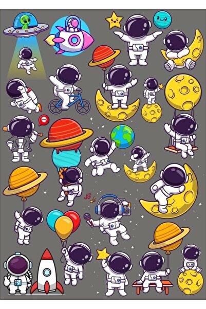 Reysa Tasarım مجموعة ملصقات رائد فضاء لطيفة مكونة من 1 20 قطعة هاتف، جهاز لوح...