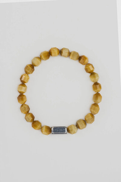 So CHIC... Kaplan Gözü Taşlı Gümüş Erkek Bileklik