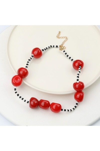 GÜNEBAKAN AKSESUAR Kiraz Boncuk Kolye