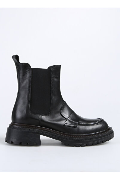 Fabrika Siyah Kadın Deri Bot D-DRINA