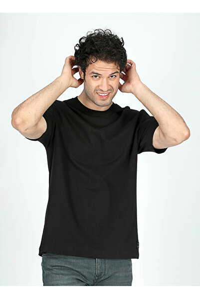 Lee Cooper Ανδρικό μπλουζάκι με λαιμόκοψη μαύρο 251 LCM 242001 HEVASS BLACK