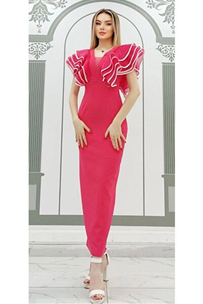 MODAMOR Long Dress with Flawed Sleeves